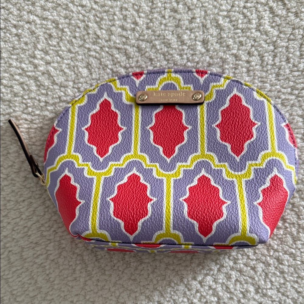 Kate Spade Keri Cabana Tile Red, Purple and Yellow Cosmetic Pouch